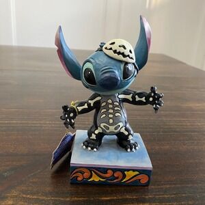 Disney Traditions Jim‎ Shore Stitch Spooky Experiment Skeleton Figurine 6013053
